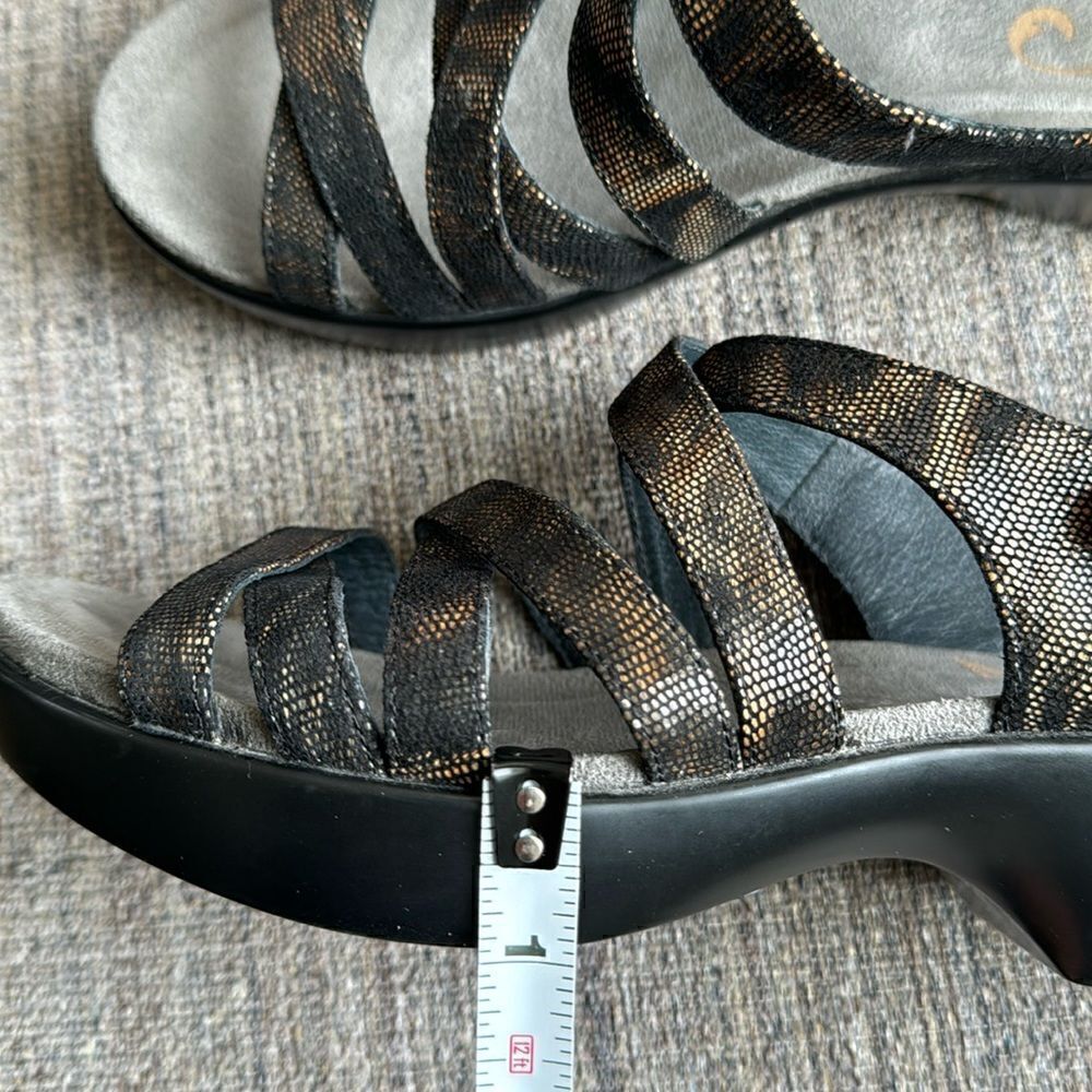 Dansko Dani Coffee Swirl Black/Bronze Subtle Shimmer Open Toe Sandal Size 37 - Picture 6 of 12